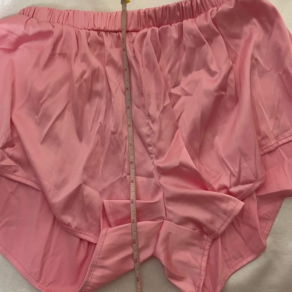 NEW two pieces set pink crop top shorts summer womens M;L - Picture 14 of 16